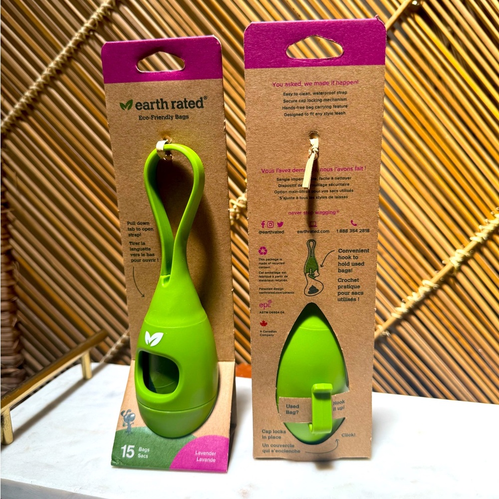 2 Earth Rated Green Dog Waste Bag Dispenser- Eco friendly